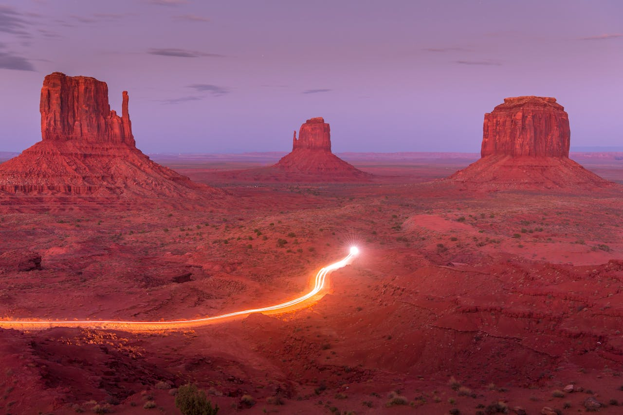 Monument Valley, AZ in twilight